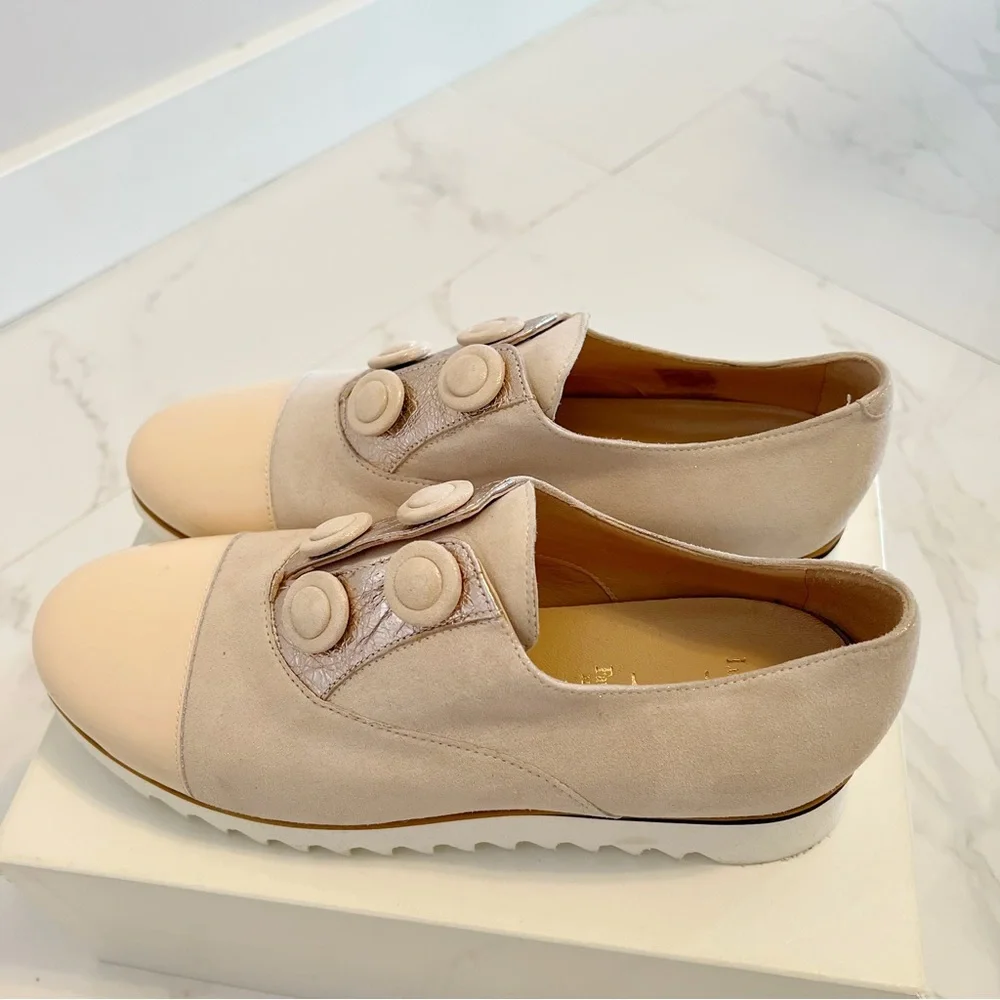 ITALIAN Sparkly Beige Silver Leather
Suede Hardwear Shoe Size 39 - Picture 8 of 16